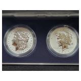 2024-S MORGAN AND PEACE REVERSE PROOF COIN SET -
