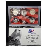 2005 U.S. MINT STATE QUARTER SILVER PROOF SET -