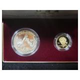 1988 U.S. OLYMPIC PROOF $5 GOLD COIN & PROOF SAN