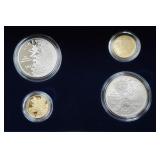 2002 OLYMPIC WINTER GAMES GOLD & SILVER 4 COIN SET