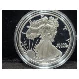 2001-W PROOF SILVER EAGLE W/BOX AND COA