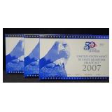 (3) 2007 U.S. MINT STATE QUARTER PROOF SETS -