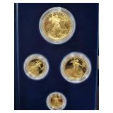 1991 AMERICAN EAGLE GOLD PROOF 4 COIN SET -
