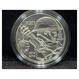 2018-P WORLD WAR I CENTENNIAL UNC SILVER DOLLAR -
