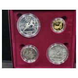 1995 ATLANTA OLYMPICS GOLD & SILVER 4 COIN SET -
