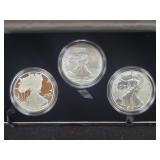 2006 AMERICAN EAGLE 20TH ANN. SILVER 3 COIN SET -