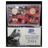 2004 U.S. MINT STATE QUARTER SILVER PROOF SET -