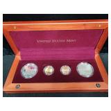 1996 SMITHSONIAN INSTITUTION 150TH ANN. 4 COIN SET