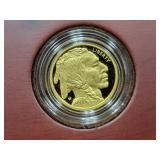 2008-W AMERICAN BUFFALO 1/4 OZ GOLD PROOF COIN  -
