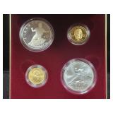 JACKIE ROBINSON 50TH ANN. GOLD & SILVER 4 COIN SET