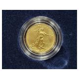 2008-W AMERICAN EAGLE 1/10 OZ GOLD UNC COIN -