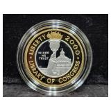 2000 LIBRARY OF CONGRESS BIMETALLIC $10 COIN -