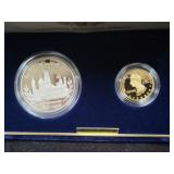 1996 SMITHSONIAN INSTITUTION 150TH ANN. 2 COIN SET