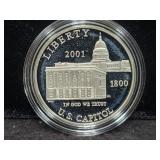 2001 CAPITOL VISITOR CENTER PROOF SILVER DOLLAR -