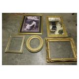 (5) Vintage Gilded Frames & Mirror