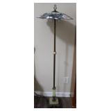 Vtg Marble Base Tiffany Style Shade Floor Lamp