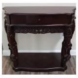 Hand Carved Cherry Wood Console Table