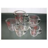 (6) Vintage Fire King Glass Measuring Cups