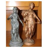 Antique Metal French Classical Female Figures