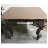 Antique Hand Carved Dining Table w/ 2 Leaves