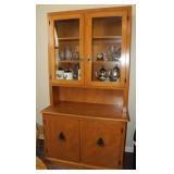 Vintage Maple Wood China Hutch