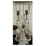 (3) Vintage Victorian Porcelain Figure Lamps
