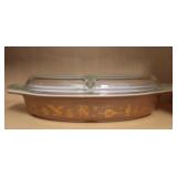 Vintage Pyrex Early American Divided Lidded Dish