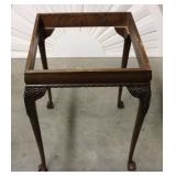 Vintage Claw Footed Wooden End Table (No Top)