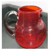 Vintage Hand Blown Blenko Glass Co Pitcher