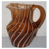 Fenton Autumn Gold Opalescent Spiral Pitcher