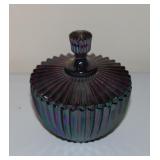 Fenton Amethyst Carnival Glass Lidded Dish