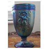 Fenton Favrene Cobalt Carnival Glass Ladies Urn