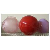 (3) Vintage Oil Lamp GWTW Lamp Shades