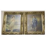 (2) Vintage Art Prints in Gilded Wooden Frames