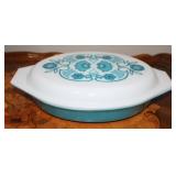 Vintage Pyrex Divided Blue Horizon Casserole Dish