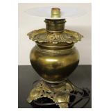 Vtg Converted Bradley & Hubbard Brass Table Lamp