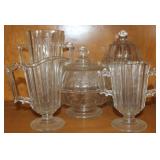 Antique Sprig Bryce Higbee & Co Clear Glass Set