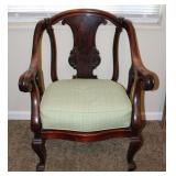 Vintage Victorian Style Scroll Arm Seating Chair