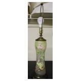 Hand Painted Glass Brass Base Table Lamp