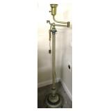 Vintage Swing Arm Brass Floor Lamp