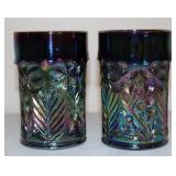 Imperial Glass Tiger Lily Carnival Glass Tumblers