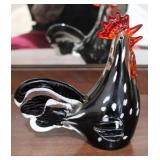 Vintage Hand Blown Rooster Glass Figurine