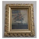 Vintage Still Life Vase Print in Gilded Frame