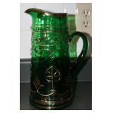 Vtg Dugan Diamonds & Clubs Emerald Pitcher