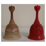 (2) Vtg Fenton Bicentennial Bells w/ Eagle Finial