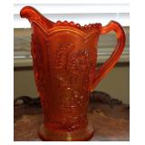 Imperial Suset Ruby Carnival Glass Water Pitcher