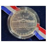 1992 WHITE HOUSE 200TH ANN. UNC SILVER DOLLAR