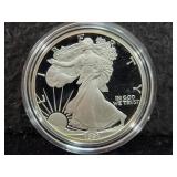 1991-S PROOF SILVER EAGLE - BOX AND COA