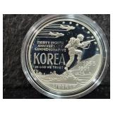 1991 KOREAN WAR MEMORIAL PROOF SILVER DOLLAR -