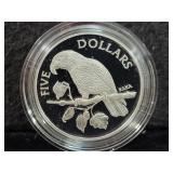 1996 NEW ZEALAND $5 KAKA STERLING SILVER PROOF -